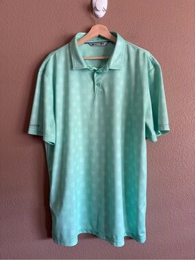 Black Clover Green Men's Polo Golf Performance Shirt Short Sleeve Size XXL